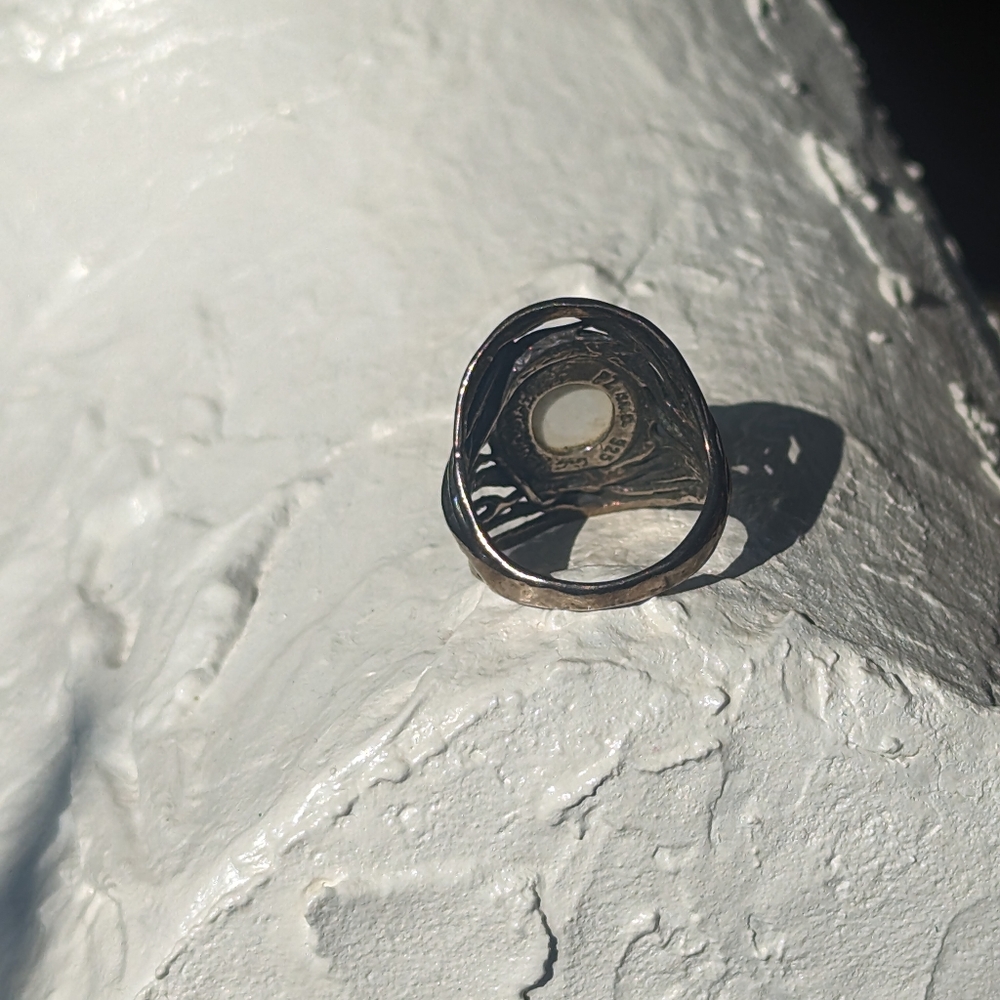 Sterling Silver Ring White Stone - image 5